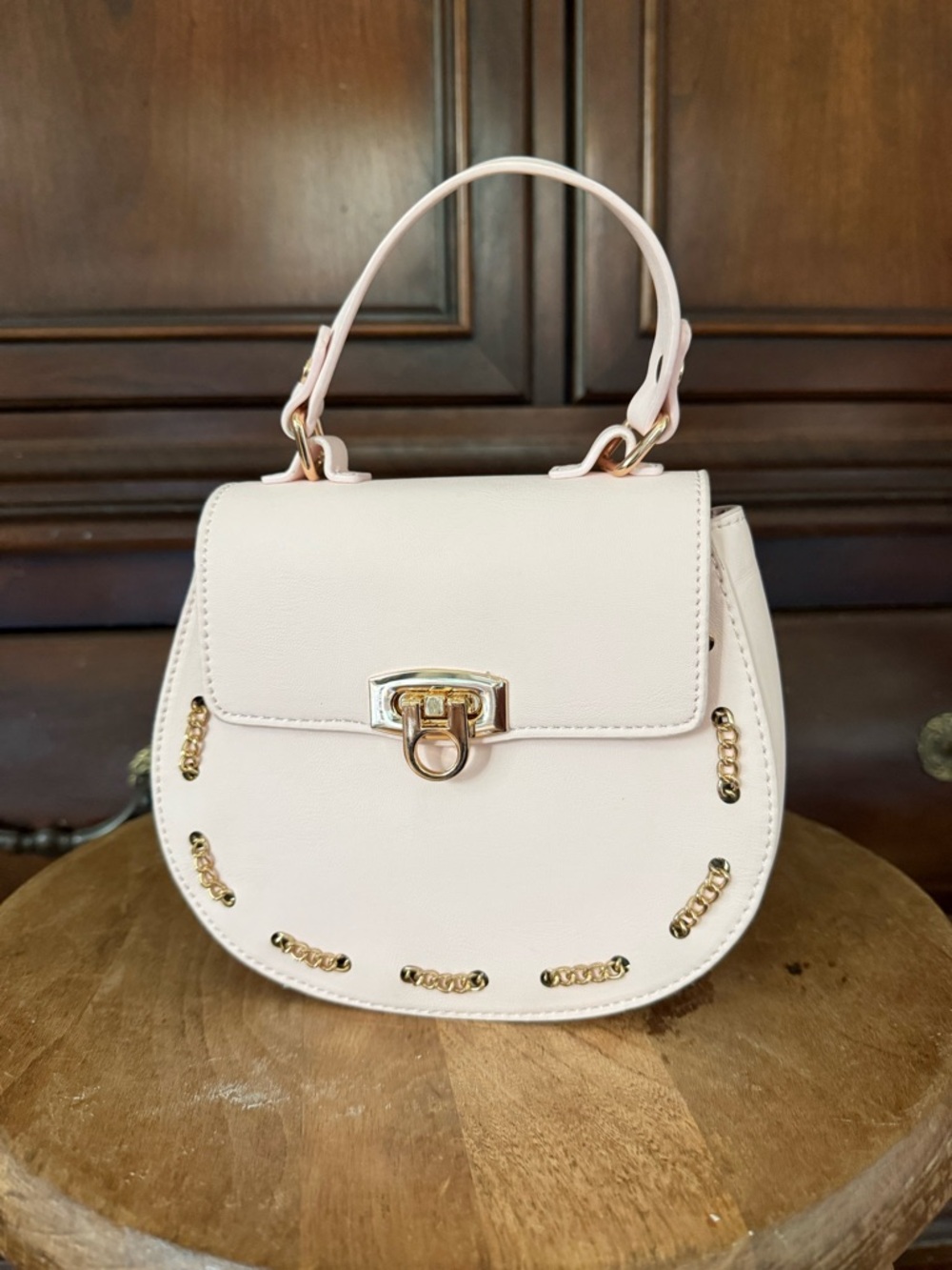 Abel & Lula Girls Blush Pink Mini Handbag Gold Chain Crossbody Purse